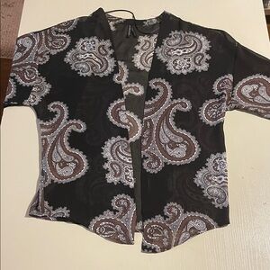 Gentle Fawn Black and Brown Paisley Kimono